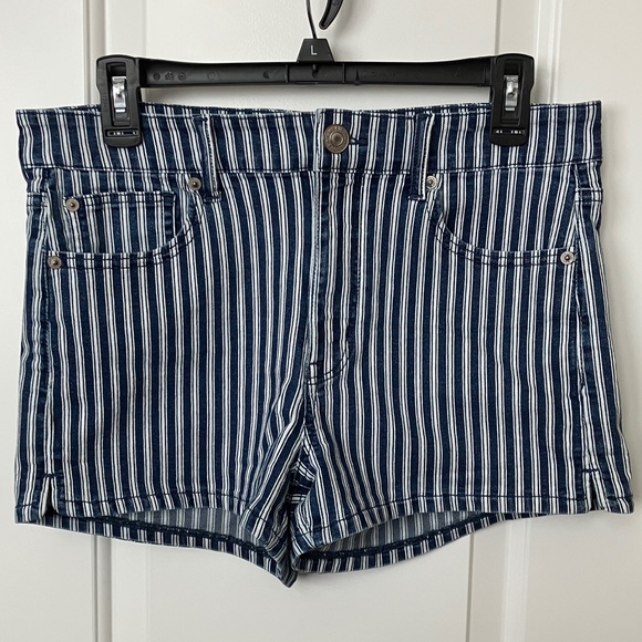 American Eagle Outfitters Pants - American Eagle Outfitters Navy and White Striped Jean Shorts